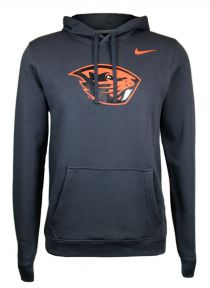Nike Charcoal Club Fleece Hoodie with Beaver