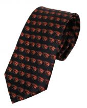 Black Necktie with Repeating Beavet