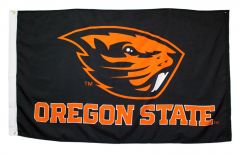 Black Oregon State Beaver Flag
