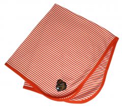 Orange Striped Baby Blanket with Benny