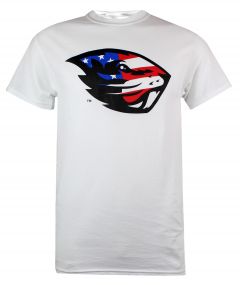 Value Men's White Tee with Patriotic Beaver