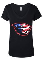Value Women's Black Beaver Salute V-Neck Tee