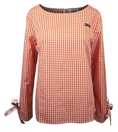 Women's Gingham OSU Boatneck Top