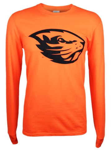 Value Orange Long Sleeve Tee with Black Beaver