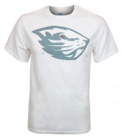 Value White Tee with Grey Beaver Head