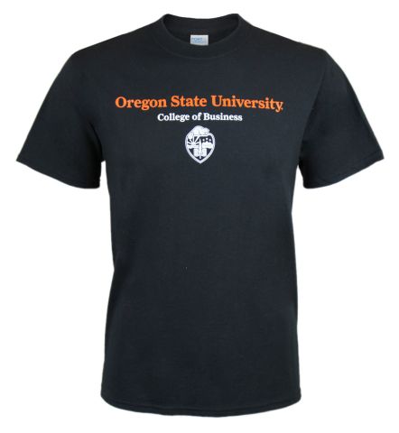 Unisex Black College of Business Tee with University Crest