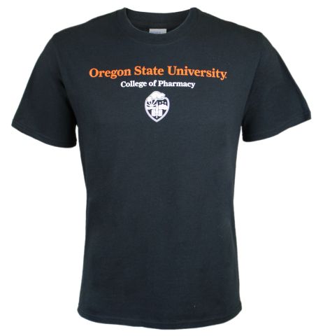 Unisex Black College of Pharmacy Tee with University Crest