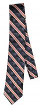 Black and Orange Striped Necktie with Repeating Logos