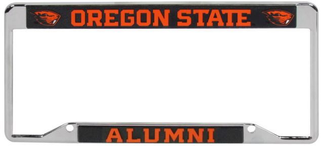 Logo Products Oregon State Beavers Alumni Chrome Plastic License Plate Frame 