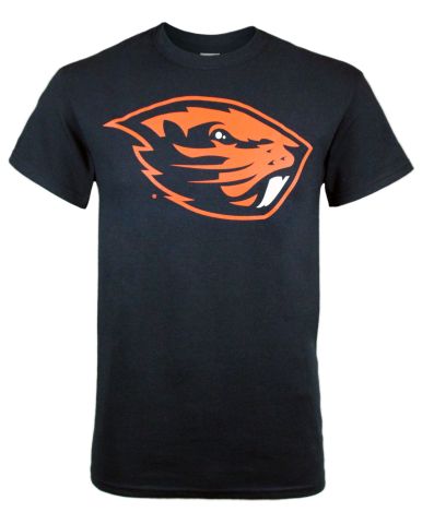 Value Unisex Black Tee with Beaver