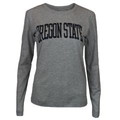 Women's Champion Heather Grey Long Sleeve Tee with Oregon State