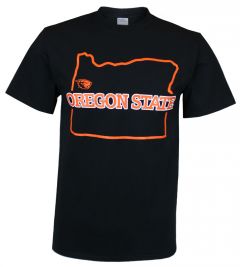 Value Black State Outline Oregon State Tee