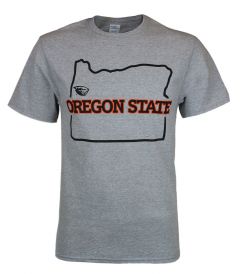 Value Men's Oxford Oregon State Tee with State Outline