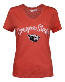 Women's Coral Heather Oregon State Tee