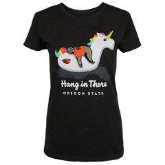 Women's Black Hang In There Tee with Oregon State