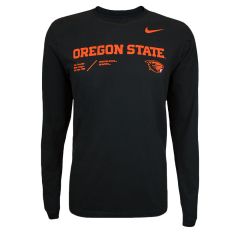 Men's Nike Black Team Issue Oregon State Long Sleeve Tee