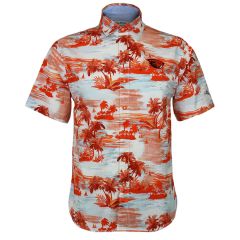 Tommy Bahama Orange Tropical Horizons Woven Shirt with Beaver