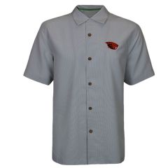 Men's Tommy Bahama Grey Beaver Shirt with Helmet Embroidery