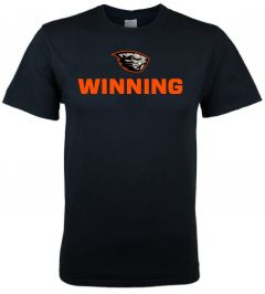 Men's Black Winning Tee with Camo Beaver