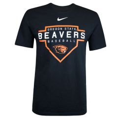 Men's Nike Black Home Plate Baseball Tee with Beaver