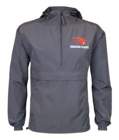 Men's Champion Grey Oregon State Half-Zip Jacket