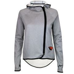 Women's Nike Grey Asymmetric Full-Zip Hoodie with Beaver