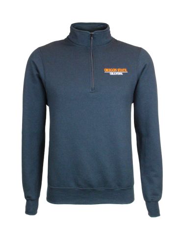 Men's Black Quarter-Zip with Oregon State Grandpa