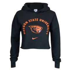 Women's Nike Black Cropped Oregon State Hoodie