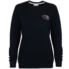 Women's Black Quilted Tunic Top with Tonal Beaver