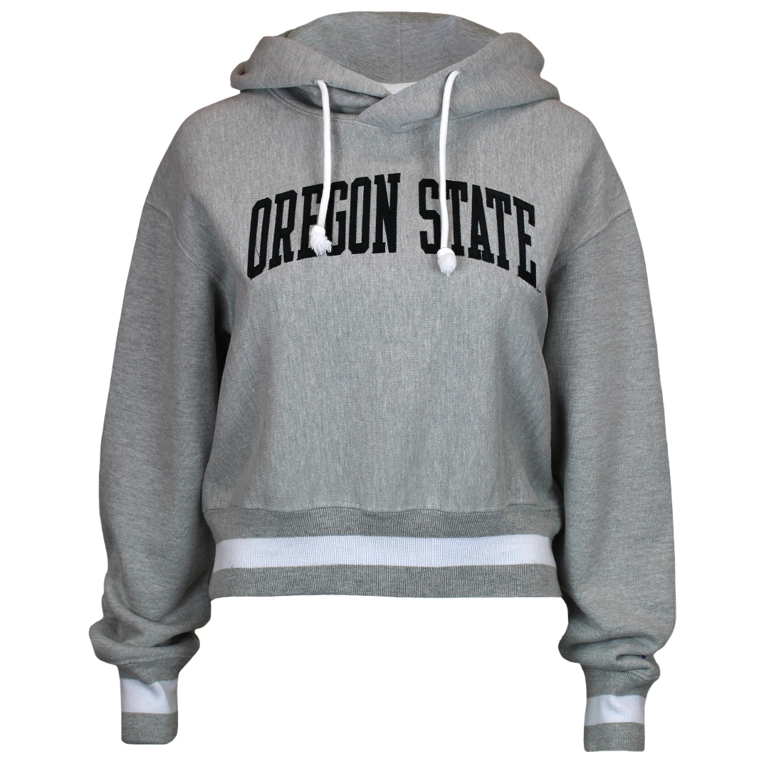 Women s Grey Crop Hoodie OSU Beaver Store