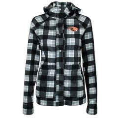 Women's Black Plaid Full Snap Beaver Jacket