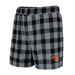 Men's Black Plaid Flannel Shorts
