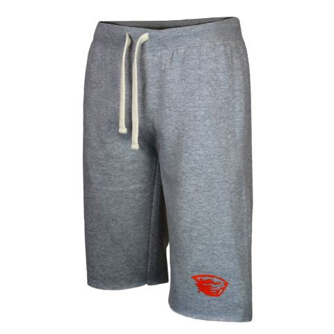 Men's Grey Raw Edge Fleece Beaver Shorts