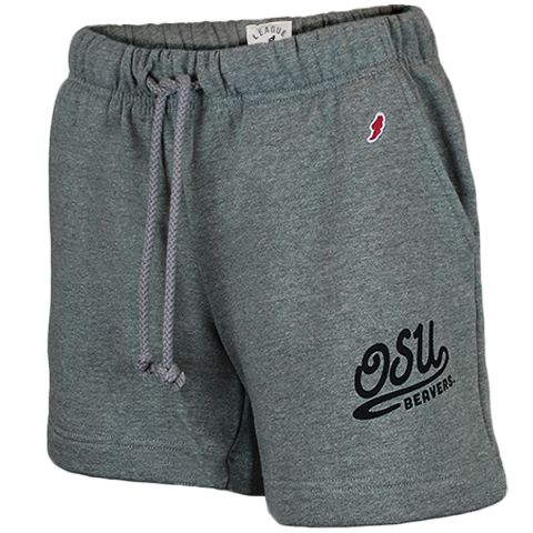 Women's Grey Fleece Shorts with OSU