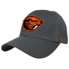 Grey Fitted Hat with Beaver