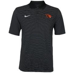 Men's Nike Black Pinstriped Beaver Polo