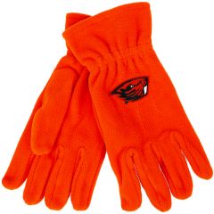 Orange Fleece Beaver Gloves