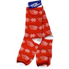 Orange Snowflake Socks with Beaver