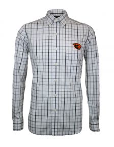 Men's Black and White Woven with Beaver