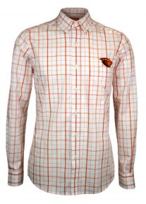 Men's Orange Plaid Woven with Beaver