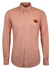 Orange Small Plaid Woven with Beaver