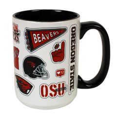 Multi-Logo White Mug with Black Inside