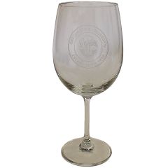 Stemmed Wine Glass with Etched University Crest