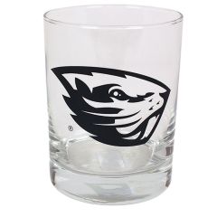 Rocks Glass with Black Beaver