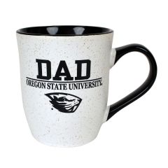 White Speckled Oregon State Dad Mug with Black Handle