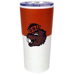 Orange and White Plastic Tumbler with Benny