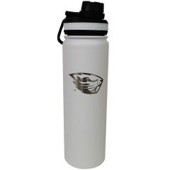 White Sport Bottle with Etched Beaver