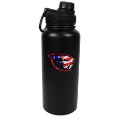 Black Steel Sport Bottle with Beaver Salute
