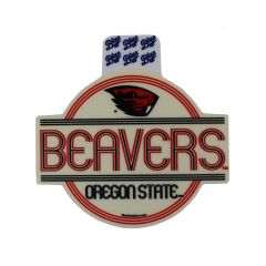 Ivory Retro Striped Beavers Decal
