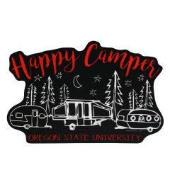 Black Oregon State Happy Camper Decal